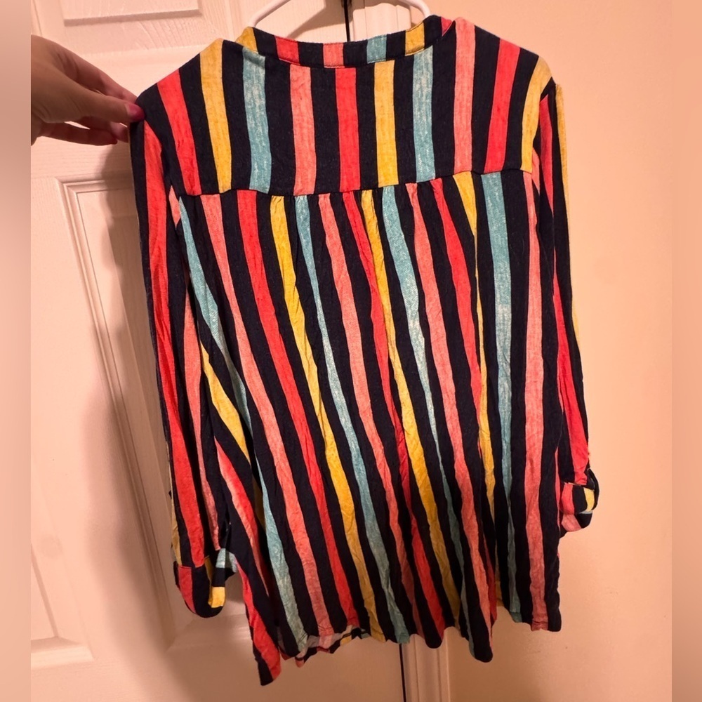 Kim Rogers Women's Colorful Striped Blouse - Picture 3 of 4